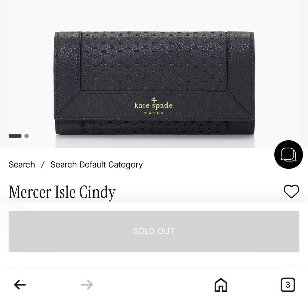 Kate Spade Dark Grey Embossed Wallet